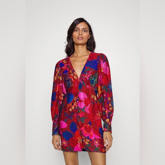 FARM Rio Dresses & Skirts - Farm Rio Wildlife Snake Garden Red Mini Dress